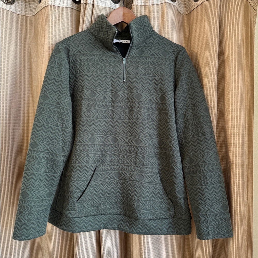 Women's Green Patterned Pullover